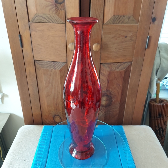 Other - Red Art Glass Vase